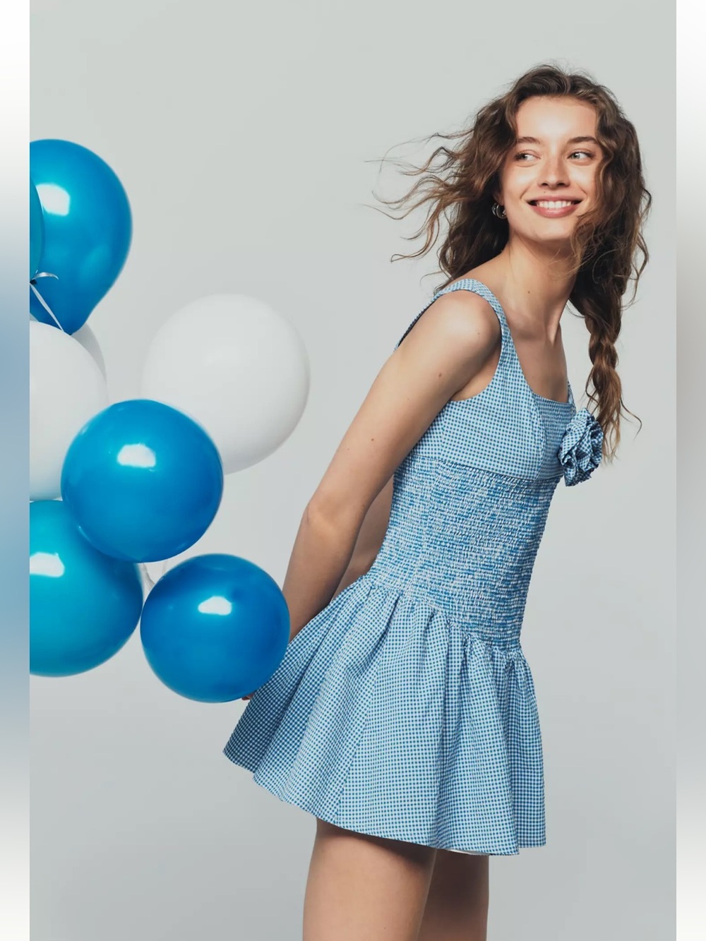 NWT Anthropologie Maeve Blue Gingham Summer Party Dress